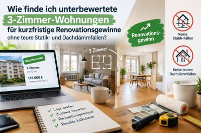 Wie finde ich unterbewertete 3‑Zimmer‑Wohnungen für kurzfristige Renovationsgewinne ohne teure Statik‑ und Dachdämmfallen